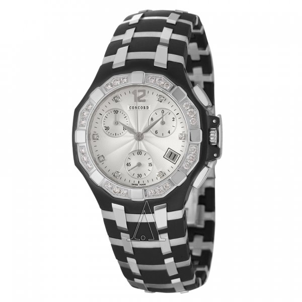 Buy Concord Men's 'Saratoga' Black Stainless Steel Swiss Quartz Watch from