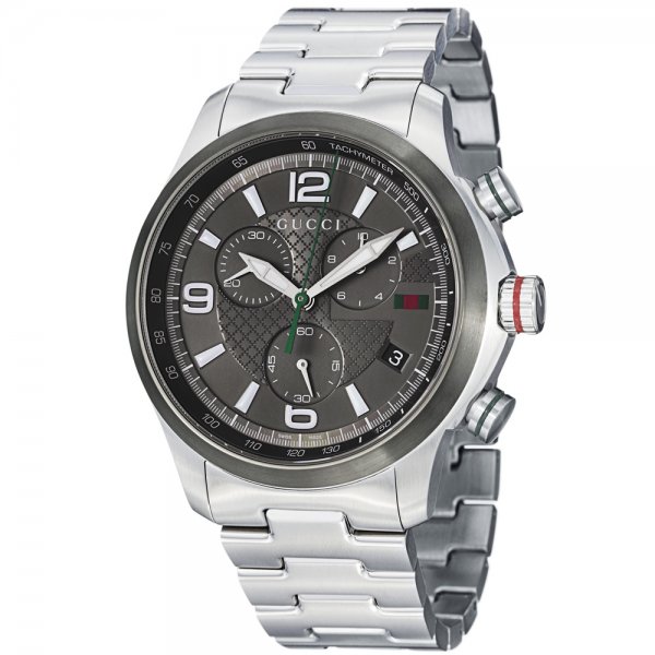 Buy Gucci Men's YA126238 'Timeless' Grey Dial Stainless Steel Chrono from Gucci